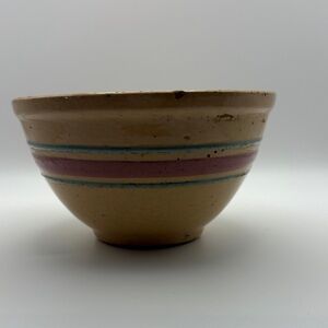 Vintage Ceramic Bowl with Stripes